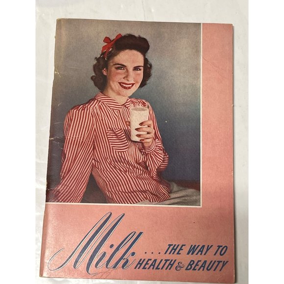 Vintage "Milk...The Way to Health & Beauty" Booklet J B Lyon Company Pink (1939) - Picture 1 of 2